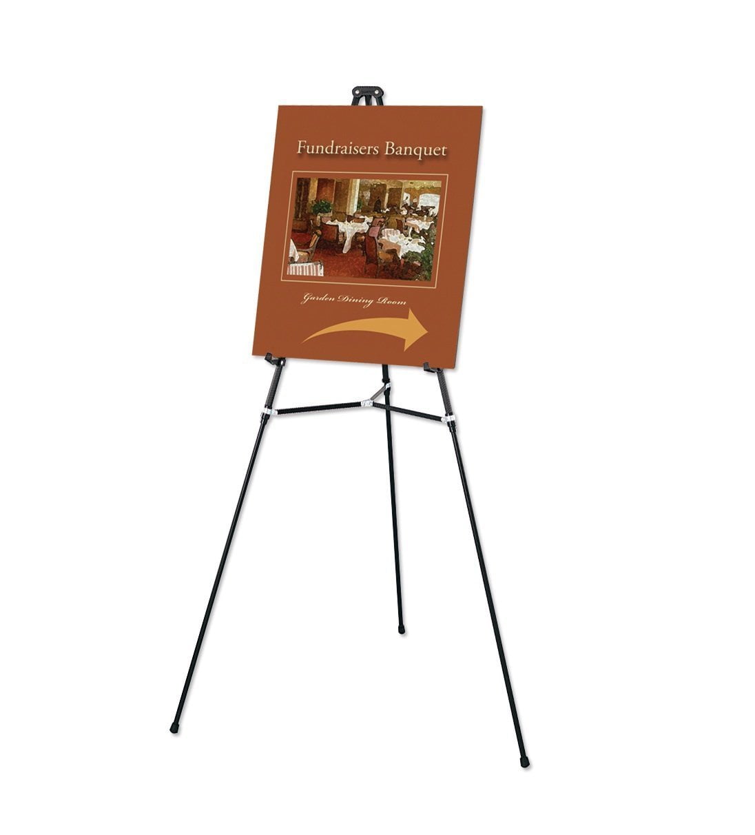 Quartet Easel, Aluminum, Lightweight, Telescoping, 66 Max. Height,  Supports 25 lbs, Black (51E)