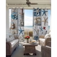 thumbnail image 4 of Coastal Blackout Curtains 39 Inches Long for Bedroom, Summer Beach Starfish Nautical Sea Shell Thermal Insulated Room Darkening Black Out Window Curtain Panels Grommet Drapes for Living Room, 4 of 8