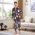 thumbnail image 6 of FORMRS Onesies Pajama for Adults Unisex Hoodie Winter Jumpsuit One Piece Sleepwear, Sizes S-2XL, Orange Halloween Ghosts, 6 of 7