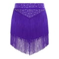 thumbnail image 2 of Zaldita Women Fringe Dance Skirt Tassel Latin Ballroom Tango Performance Outfits Purple XL, 2 of 3