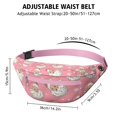 thumbnail image 3 of Fanny Pack Pink Christmas Santa Pattern Waist Pack Bag,Running Cross Bag,Waterproof Large Fanny Packs for Women Men for Travel Running Hiking Cycling, 3 of 6