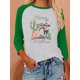 thumbnail image 4 of sweethay Camiseta de manga 3/4 para mujer, blusas de verano con estampado gráfico de letras informales, atuendos superiores para niñas, negro, S Prendas para la parte del cuerpo Verde S sweethay AP003799-11, 4 of 6