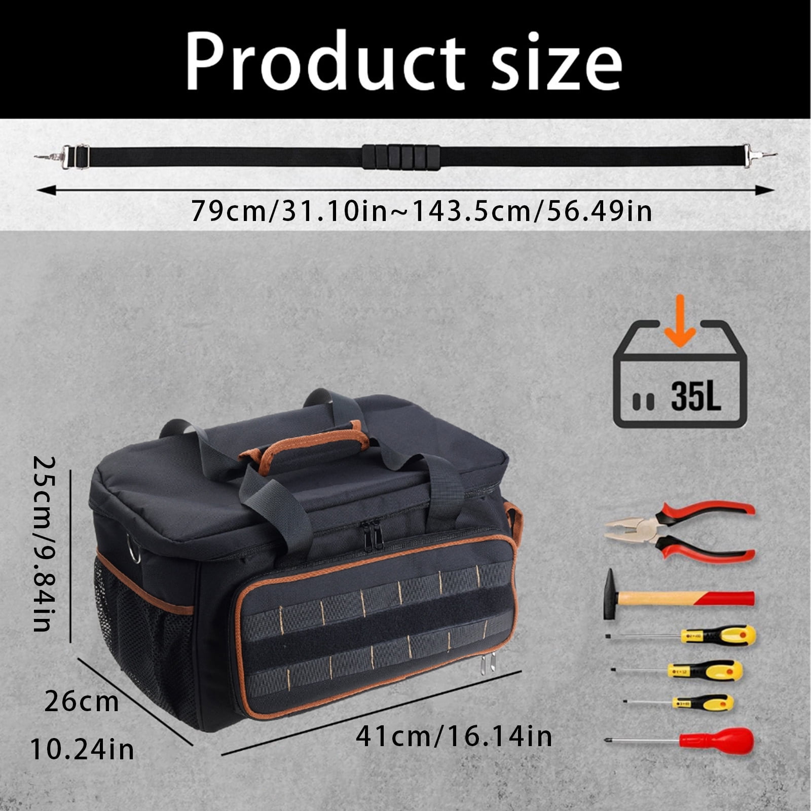 17inch Tool Bag Pouches Heavy Duty Tools Utility Pouches Multipurpose Storage Organization Storage Bags for Screwdriver