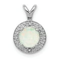 thumbnail image 1 of FB Jewels Sterling Silver Rhodium-plated Diam. & Created Opal Pendant, 1 of 5