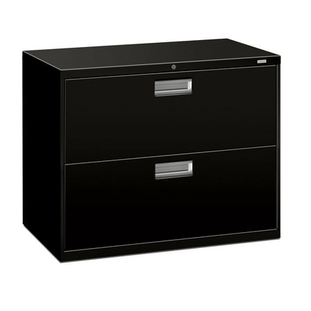 HON 2-Drawer Filing Cabinet - 600 Series Lateral Legal or Letter File Cabinet, Black