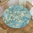 thumbnail image 6 of Round Fitted Tablecloth with Elastic Round Outdoor Tablecloth for 45" - 52" Round Tables Waterproof Round Table Cover for Indoor Dinner, Picnic, Camping, Yard (Apricot Blossom), 6 of 6