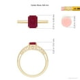 thumbnail image 4 of ANGARA Natural Emerald Cut 1.6 ct Ruby Solitaire Ring with Milgrain in 14K Yellow Gold for Women (Size-8x6mm) | July Birthstone, Birthday, Anniversary, Jewelry Gift for Women | Natural Ruby Ring, 4 of 9