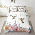 thumbnail image 2 of Castle Fairy Animal Hummingbird Butterfly Bedding Comforter Set 7-Piece for Children Teens Adults,Floral Flowers Blossoms King Bedding Sets,Spring Garden Ultra Soft Bed Sheets, 2 of 8