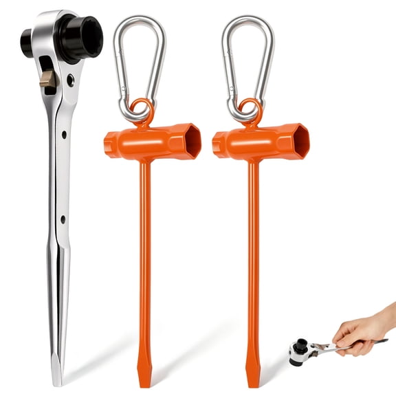 Chainsaw Maintenance Tool Kit Including 1/2 x 3/4in Double End Wrench T Bar Wrench with 2 Hook Combination Screwdriver and Spanner Tool for Saws Chains Nuts Plug
