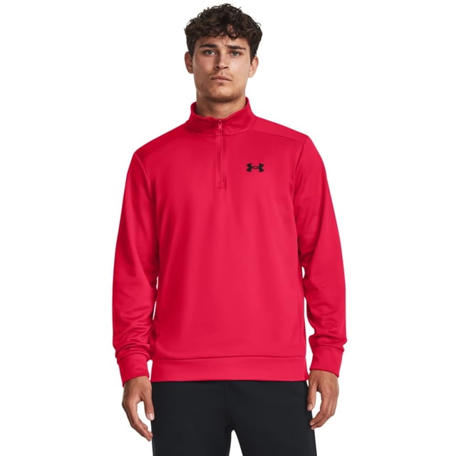 Sudadera Under Armour ArmourFleece 1/4 con cremallera roja y negra