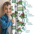 thumbnail image 3 of Blackout Kids Curtains,White Cartoon Soccer Dinosaurs Pattern Childrens Insulated Curtains Set Of 2,Bedroom Essentials,Toddler Room Decor 42"x84", 3 of 5