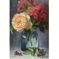 thumbnail image 2 of Strube, Ling 13x18 White Modern Wood Framed Museum Art Print Titled - Rose and Hydrangeas, 2 of 4