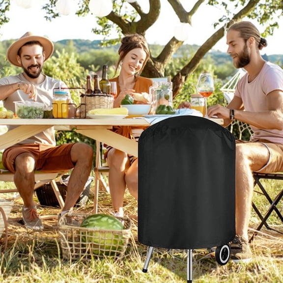Charcoal Grill Cover for 22 Inch Round Grills | Waterproof & Windproof BBQ Cover with Adjustable Straps & Drawstring | All-Season Protection for Kettle Series Gas Grills