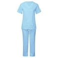 thumbnail image 2 of APEXFWDT Clearance Prime Day Scrubs Set for Women Nurse Uniform Jogger Suit Stretch Top and Pants with Pocket for Nurse Workwear, 2 of 6