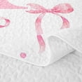 thumbnail image 5 of Manfei Monogrammed P Design Twin Quilt Set,Pink Dreamy Bowknot Twin Coverlet Set,3 Pieces,1 Bedspread and 1 Pillowcase, 5 of 7