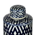 thumbnail image 5 of A&B Home Blue and White Cylindrical Porcelain Jar 7" x 7" x 18", 5 of 7