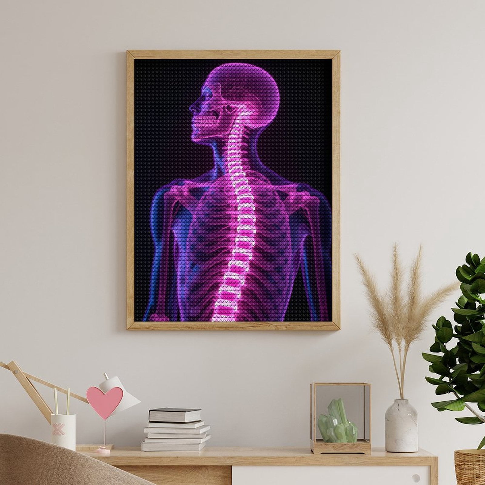 Diamond Art Kits for Adults - Skeleton Spine Anatomy Xray Glow 5d Diamond Painting for Adults, Diamond Art for Adults Beginners, Frameless Diamond Painting Kits for Adults for Home Wall Decor