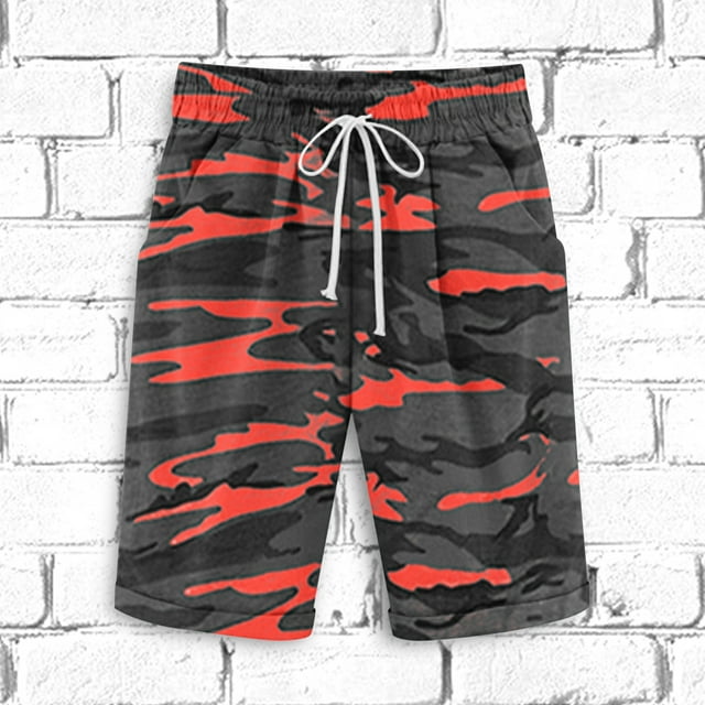 EOYWHK Big and Tall Shorts for Men Cotton Linen Shorts Elastic Waist Drawstring with Pockets ,Sizes S-5XL