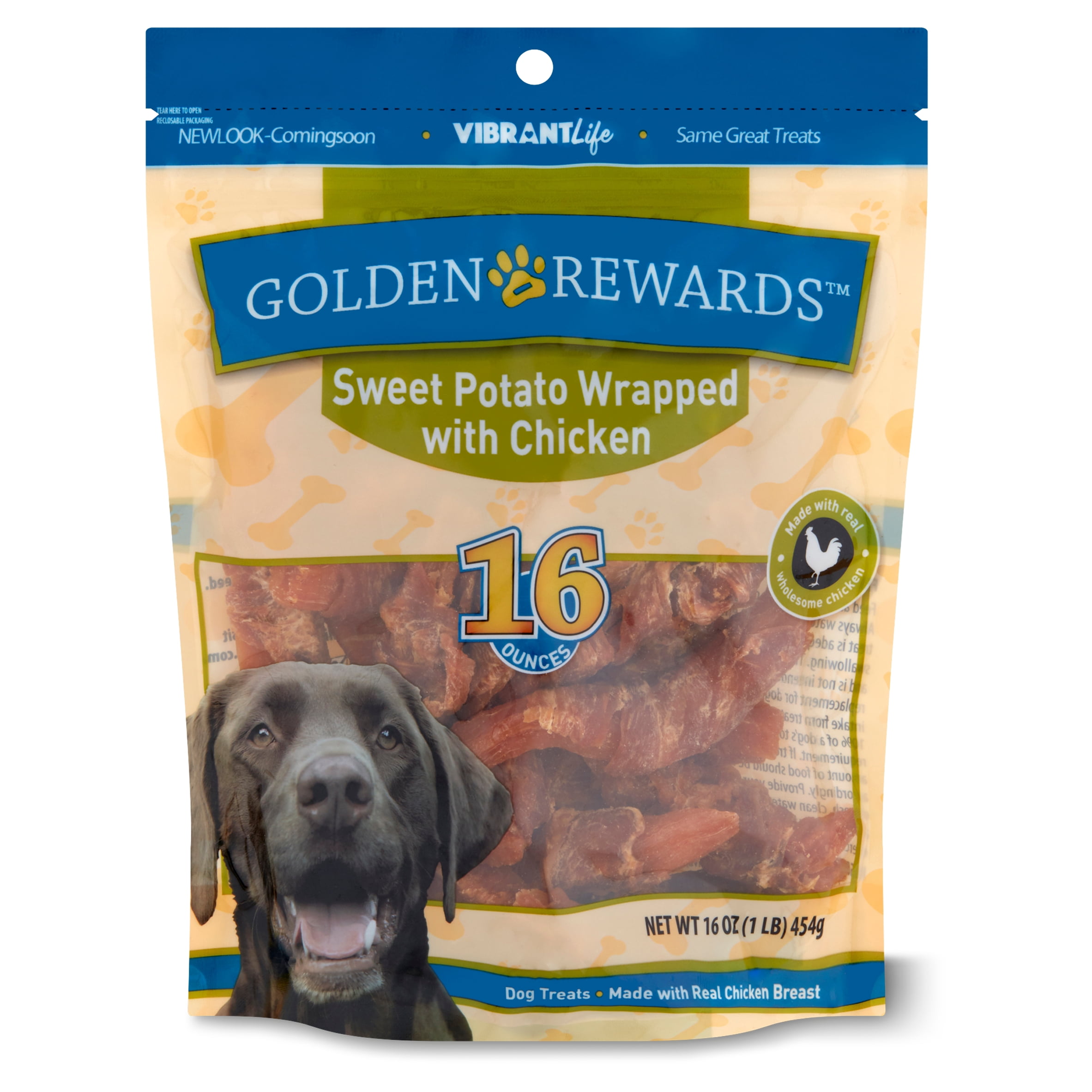 Vibrant Life Golden Rewards Sweet Potato Wrapped with Chicken Dog Treats, 16 oz