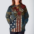 thumbnail image 3 of 4th Of July Trendy Jackets for Women 250th Anniverasry Funny Floral Flag Printed Scrub Jacket Nursing Uniform Shirts with Pockets, 3 of 5