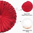 thumbnail image 2 of 2 PCS Pumpkin Pleated Round Throw Pillows for Chair Sofa Home Decor (Red), 2 of 11