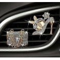 thumbnail image 1 of 2Pcs Car Air Vent Clip, Bling Crystal High Heel Shoe And Magic Bag Crystal Clips, Car Air Conditioning Outlet Clip Decorative Car Interior Decor, 1 of 2