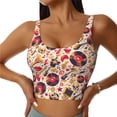 thumbnail image 1 of Balery gold Skull Guitar record Sujetadores deportivos con espalda cruzada para mujer, acolchados, sin costuras, de alto impacto, ideales para yoga, gimnasio, entrenamiento y fitness.-Small, 1 of 8