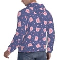 thumbnail image 6 of Kdxio Cute Pig Print Mens Casual Hooded Collar Drawstring Hoodies Pullover Sweatshirts Casual Long Sleeve Shirts-3X-Large, 6 of 7