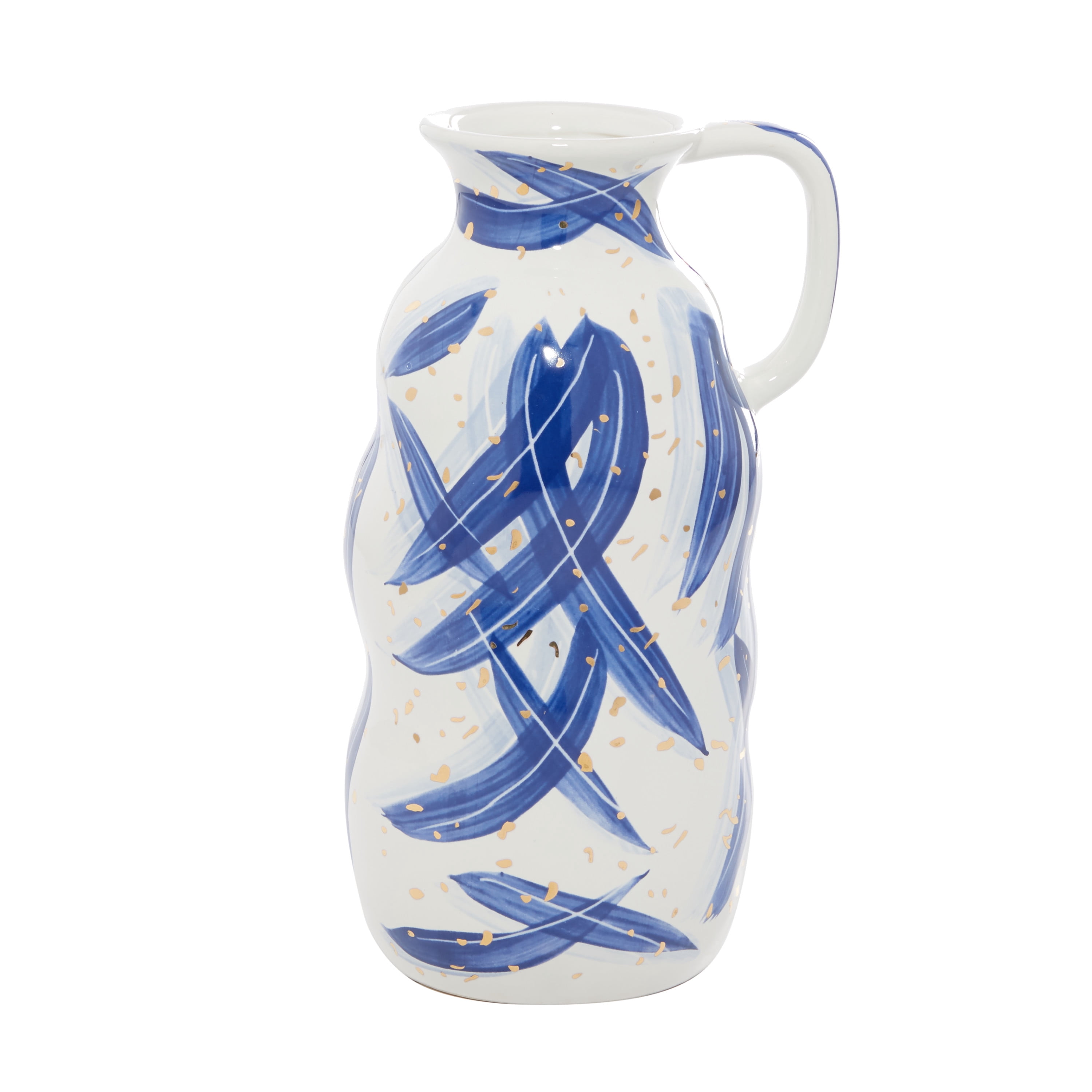 DecMode Blue Ceramic Contemporary Vase