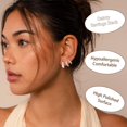 thumbnail image 2 of DORANA 3 Pairs 18K White Gold Plated Chunky Hoop Earrings for Women Hypoallergenic S925 Sterling Silver Post Cartilage Earring Set Birthday Graduation Mothers Day Jewelry Gifts Teen Her Wife Mom, 2 of 6