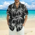thumbnail image 2 of Yiaimeir Men's Short Sleeve Tropical Leaf Print Button-Down Shirt Casual Hawaiian Beachwear for Summer Parties，Size M-3XL, 2 of 5