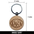 thumbnail image 2 of Labrador Retriever Dog Head Round Keychain Charm Tag - Engraved Wood, 2 of 6