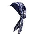 thumbnail image 3 of Segolike Soft Women Turban Head Wrap Scarf Hat Girls Hair Cover Sleeping Beanie Sleep Turbans Headscarf African Headwrap Headwear Cap Headband Dark Blue, 3 of 8