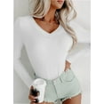 thumbnail image 2 of Long Sleeve Shirts for Women V Neck Basics Tops Lightweight Base Layer Slim Fit Top Undershirts, 2 of 6
