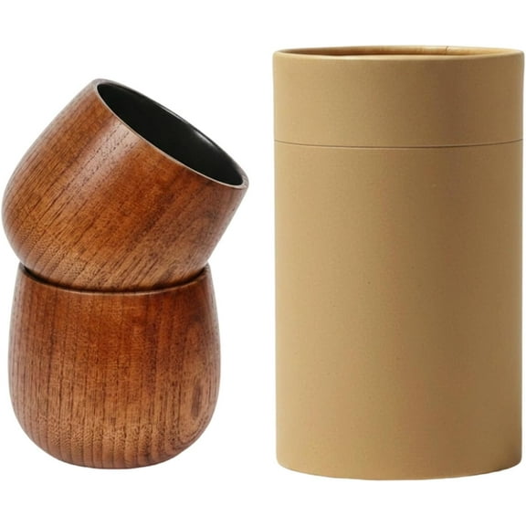 Charred Wooden Bourbon Drinking Glass- Bourbon Gifts for Men, Handcrafted Whiskey Glasses, Wooden Old Fashioned Glass,Unique Whiskey Gifts for Men, Dad, Husband or Bourbon Lovers (2 Pack)