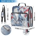 thumbnail image 3 of Haosy 3 Ring Zipper Binder with Shoulder Strap Waterproof Trapper Keeper 2 Inch D-Ring 500 Sheets Capacity, White Horse American Flag, 3 of 8