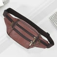thumbnail image 2 of Elainilye Leather Waist Pack With Multiple Compartments, Sporty Fanny Pack Phone Carrier, Hands Free Belt Bag For Running Travel Festivals, 2 of 6