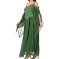 thumbnail image 3 of Sakkas Roisin Women's Medieval Celtic Renaissance Long Sleeve Costume Dress - Green - S/M, 3 of 5