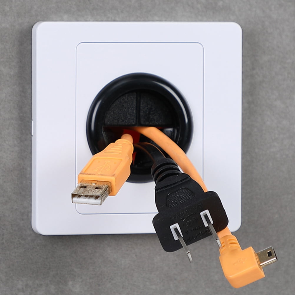 LITINKIMI 5- Plate Cable Pass-Through with Multi-Color Plastic Rubber Cord Hider for Wall Mounted TVs