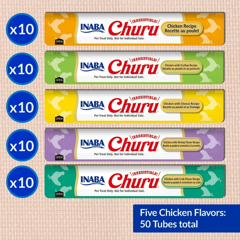 INABA Churu Creamy, Lickable Purée Cat Treat w Taurine, 0.5
