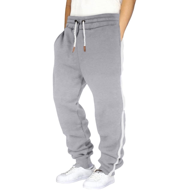 asjyhkr Sweatpants for Men Elastic Waist Drawstring Side Striped Jogger Casual Solid Color Running Gym Workout Pants with Pockets