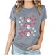thumbnail image 1 of Fiudx Camisas de Mujer Tops con Estampado de Moda para Mujer, Blusa de Manga Corta, Camisetas Divertidas con Cuello Redondo, 1 of 3