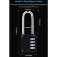 thumbnail image 2 of Hongchun6.7cm Long Combination Padlock, [2 Pieces] Waterproof 4-Digit Combination Lock, Weatherproof Metal & Galvanized Steel, for Schools, Gyms and Lockers Black,, 2 of 5