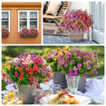 thumbnail image 6 of Artificial Flowers for Outdoor Indoor Garden Home Decoration, Faux Flower Daisy with Eucalyptus Leaves Fake Plants Greenery Boxwood Porch Patio, 24 Bundles, Mix 4 Colors, 6 of 9