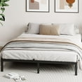 thumbnail image 1 of Yiwa Low-Profile Metal Platform Bed Frame, Black Finish, Underbed Storage, Noise-Free, No Box Spring Required, 1 of 8