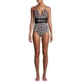 thumbnail image 2 of Time and Tru Women's Belted Leopard One Piece Swimsuit, 2 of 6