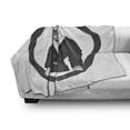 thumbnail image 3 of Jiu Jitsu Soft Flannel Fleece Throw Blanket, Wrestler Athlete Gorilla Dressed in Kimono Hand Drawn Style, Cozy Plush for Indoor and Outdoor Use, 50" x 60", Charcoal Grey White, by Ambesonne, 3 of 6