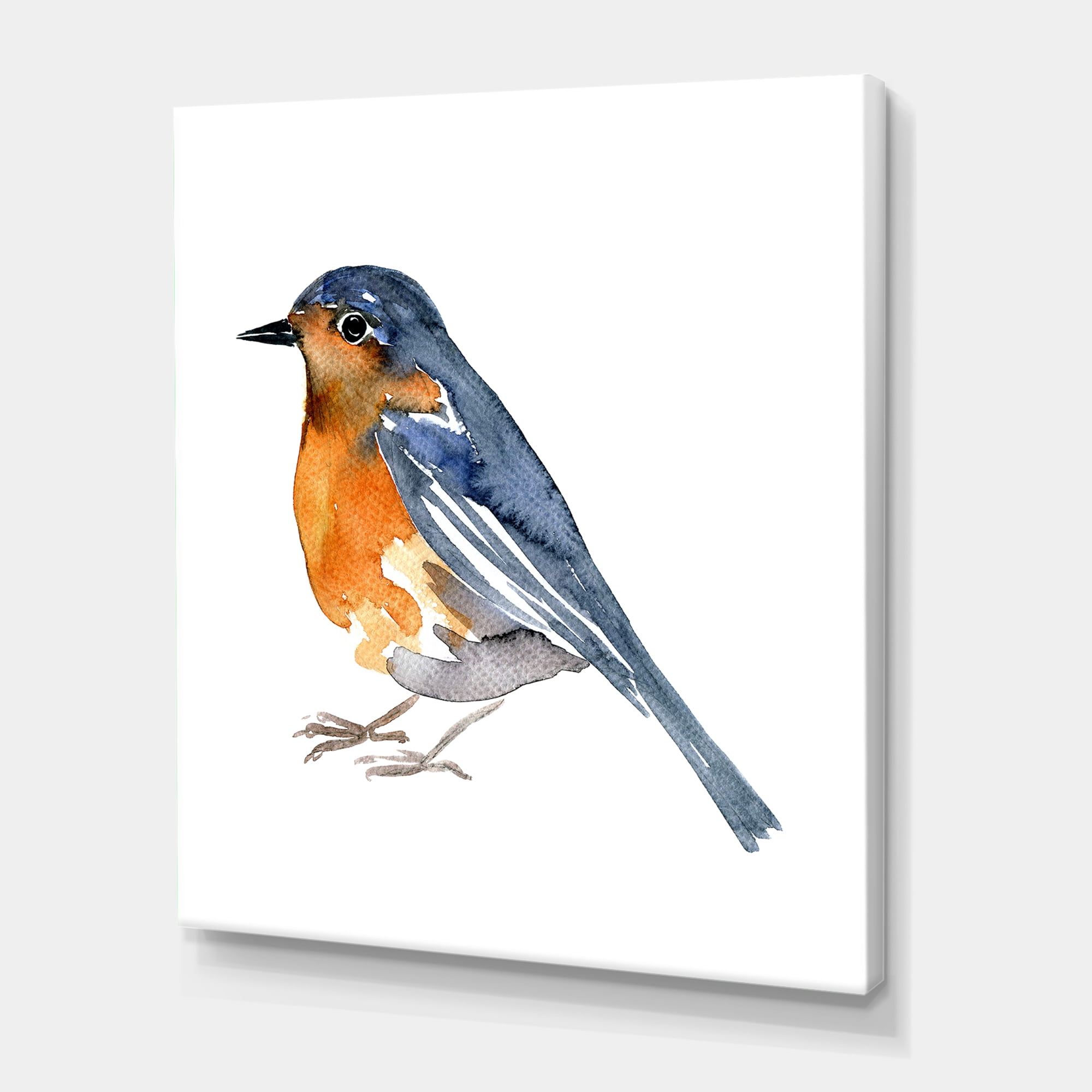 Designart ' Ancient Orange Bird ' Traditional Canvas Wall Art Print