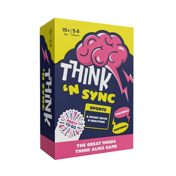 Gamewright - Party to Go - Think 'N Sync - The Great Minds Think Alike Game - 2-8 Players Age 10 