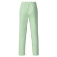 thumbnail image 3 of MAWCLOS Mens Trousers Drawstring Pants Solid Color Bottoms Fitted Home Elastic Waist Loungewear Green XXL, 3 of 3
